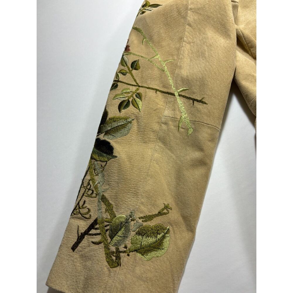 Bagatelle Suede Jacket Tan 14 Embroidered Boho Lined - Picture 15 of 16